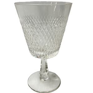 Fine Arts Crystal Royal Diamond Water Wine Champagne Goblets Glasses 6" Tall